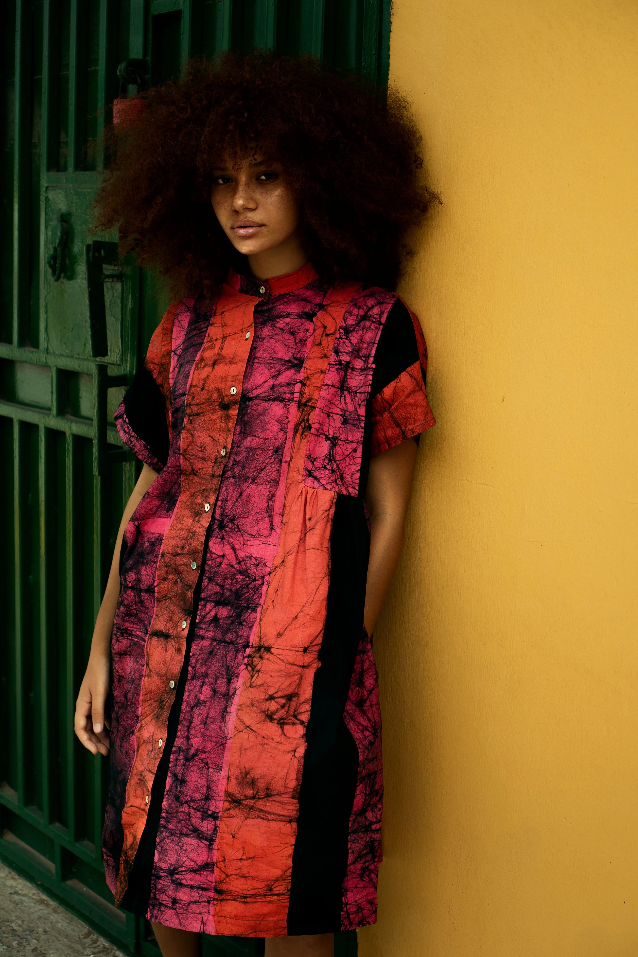 Bata Dress in Carmine - Image 7