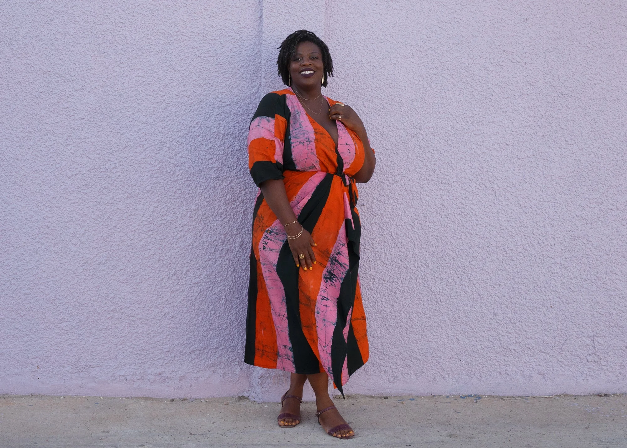 Letsa Wrap Dress in Carmine - Image 10