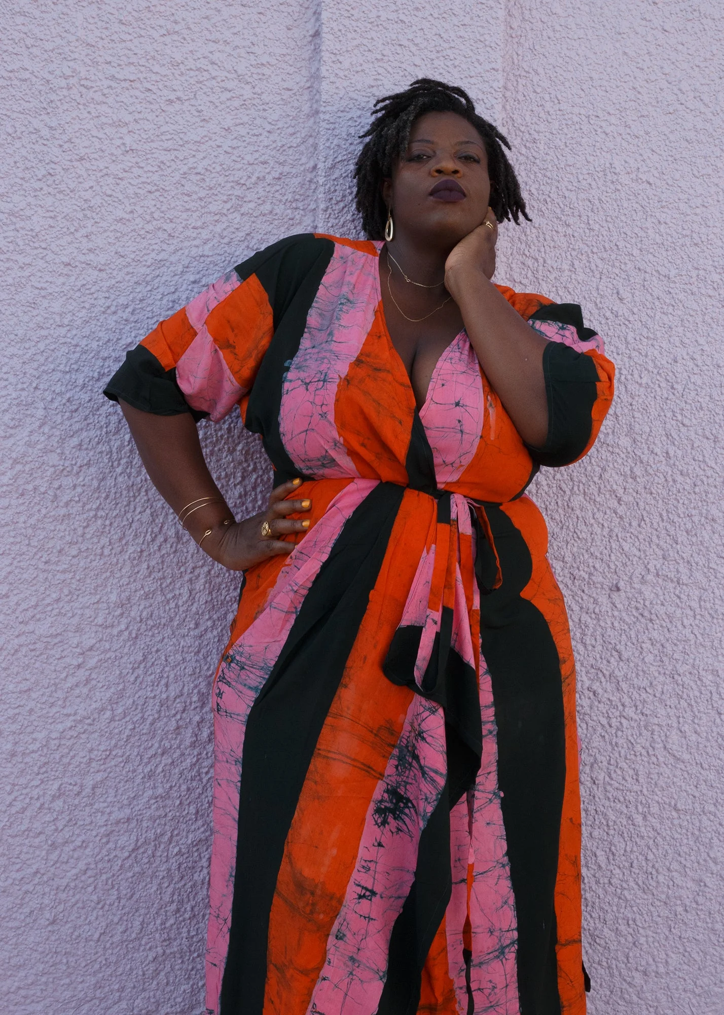 Letsa Wrap Dress in Carmine - Image 6