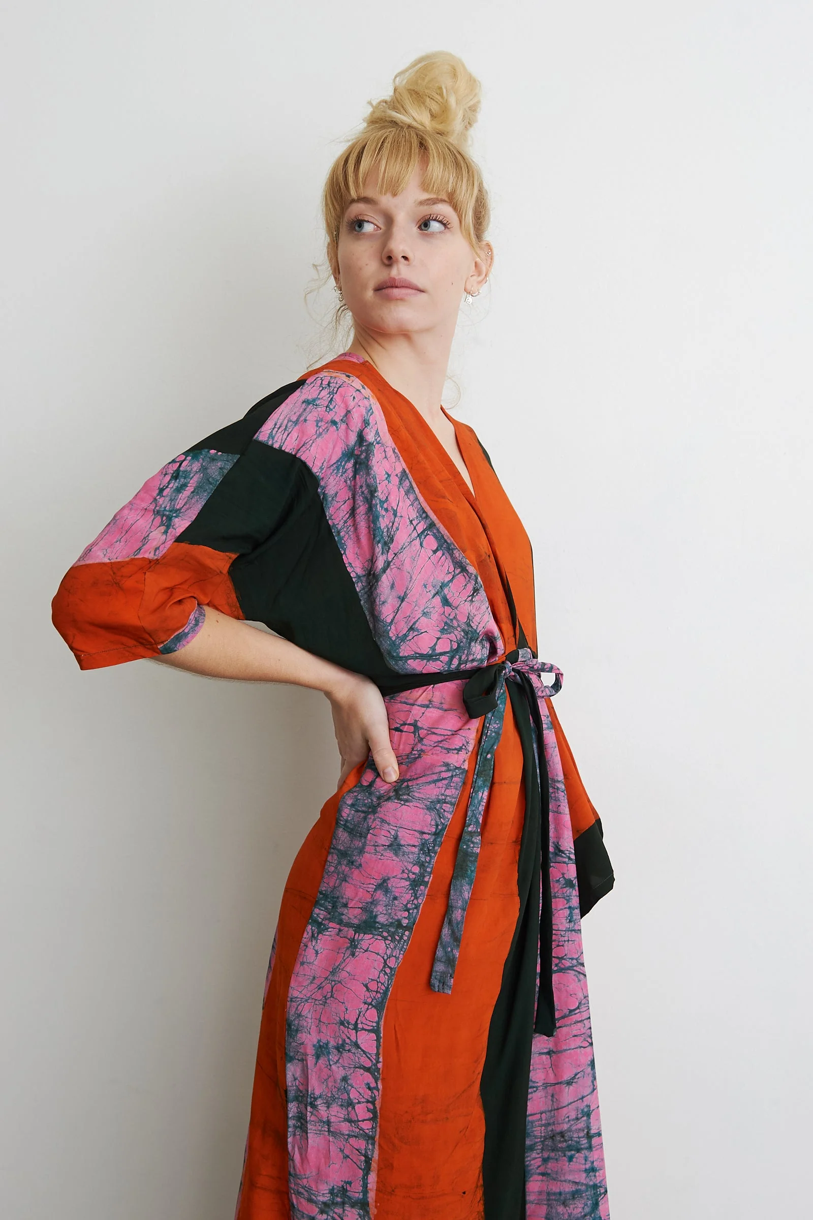 Letsa Wrap Dress in Carmine - Image 8