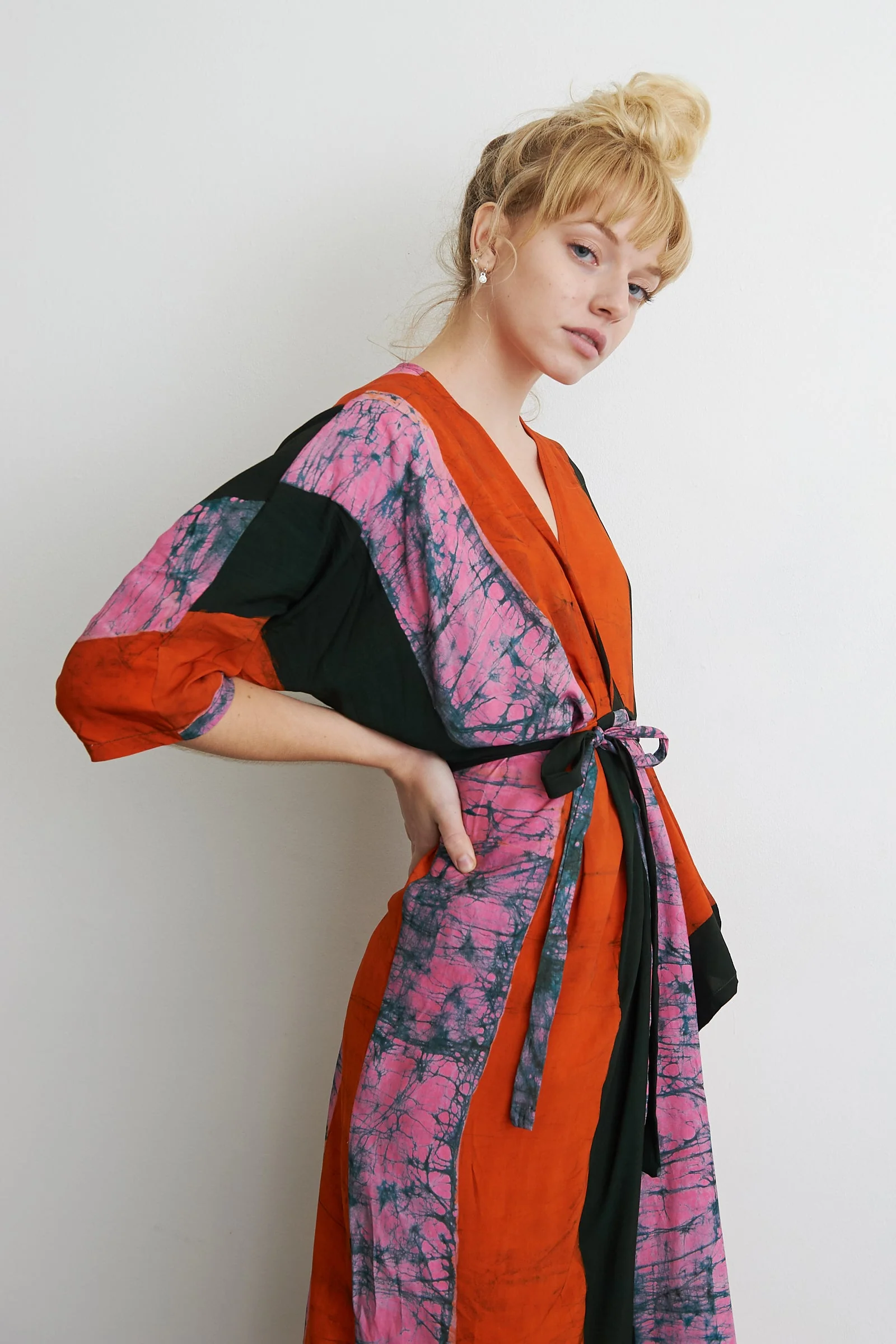 Letsa Wrap Dress in Carmine - Image 9